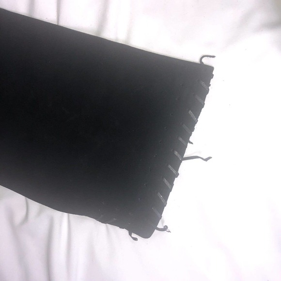 Jimmy Choo Whitby Black Waxed Suede Flat Knee Over Knee Boots Size EU 37 US 7 - Picture 7 of 11